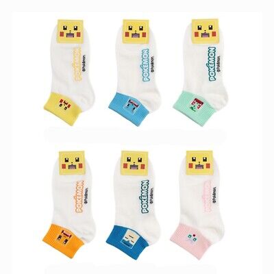 Pokemon Socks 6 Pairs set Ankle Socks Cute Character Socks Pikachu Socks