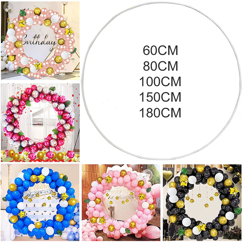 Round Balloon Arch Plastic DIY Wreath Frame Holder Balloon Stand Circle ...