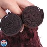 Wine Red Bundles Human Hair Deep Wave Bundles 16 16 16 Inch #99J Burgundy Deep Wave Bundle Unprocessed Brazilian Virgin Weave Hair 3 Bundle 50 Gram Per Bundle