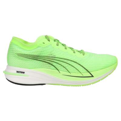 Мужские зеленые кроссовки Puma Deviate Nitro на шнуровке для бега, спортивная обувь 19444908