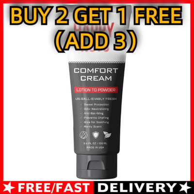 Happy Nuts Comfort Cream Deodorant For Men: Anti-Chafing Sweat Defense, Soothing