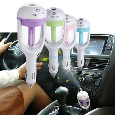 Car Air Humidifier Diffuser Essential Oil Ultrasonic Diffuser Purifier 4 Color