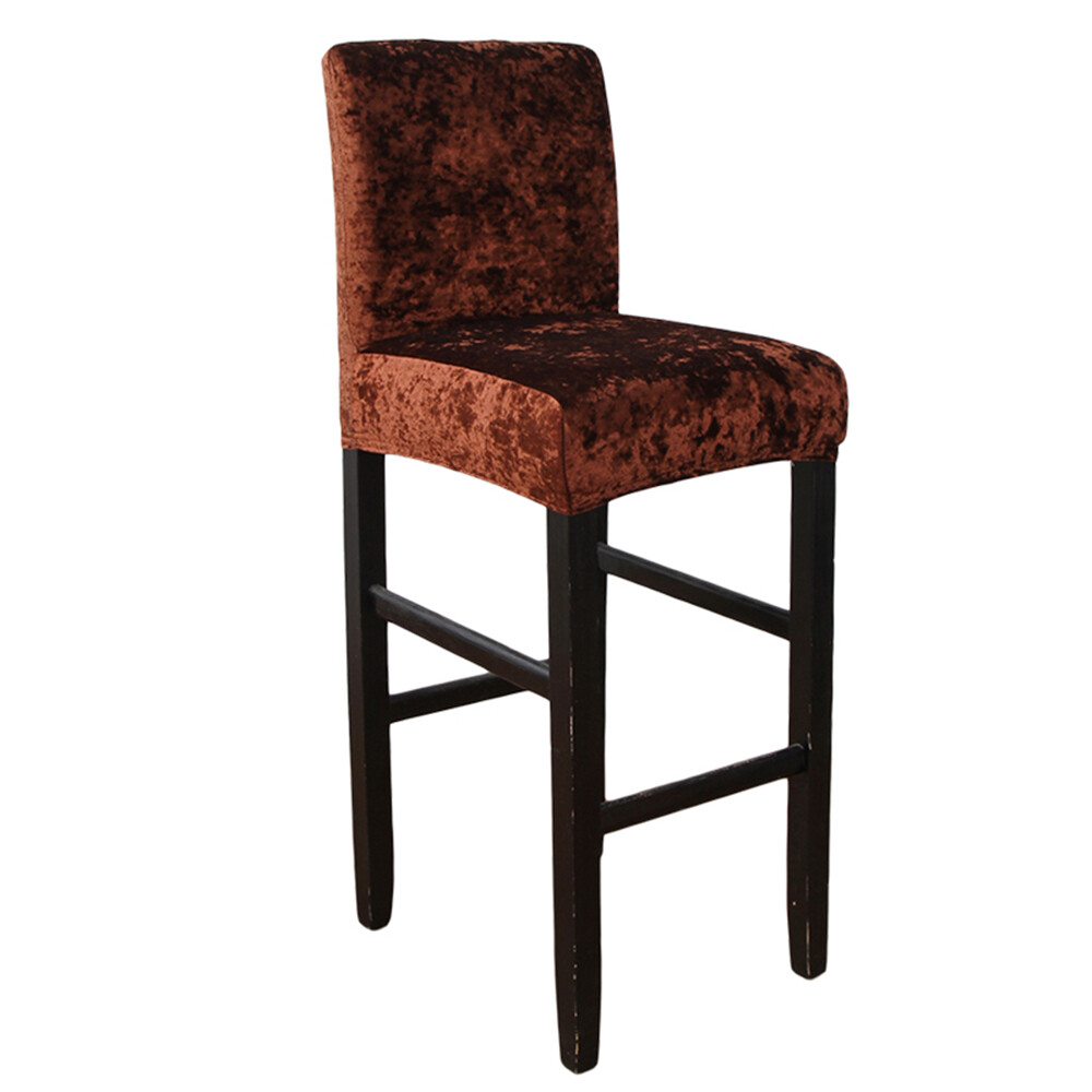 Stretch Soft Velvet Armless Dining Chair Covers Pub Bar Stool Seat Slipcover US