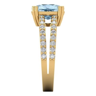 Pre-owned Pucci 3.50ct Cushion Cut Swiss Topaz Promise Bridal Wedding Ring Solid 14k Yellow Gold