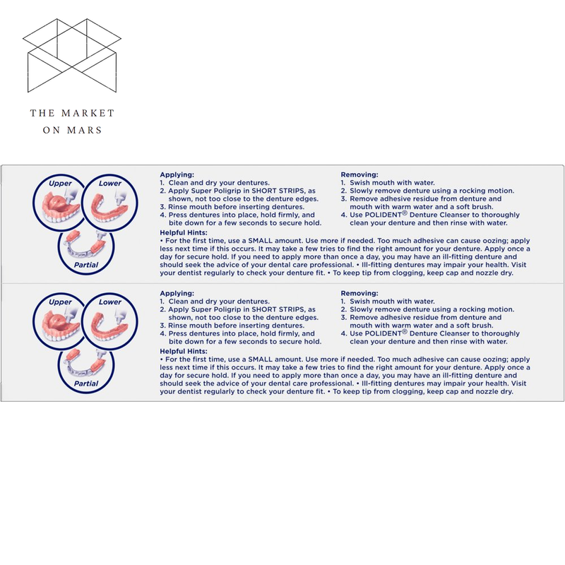 Super Poligrip Denture and Partials Adhesive Cream 2.4 Oz, 3 Pack Free Ship ✅✅✅