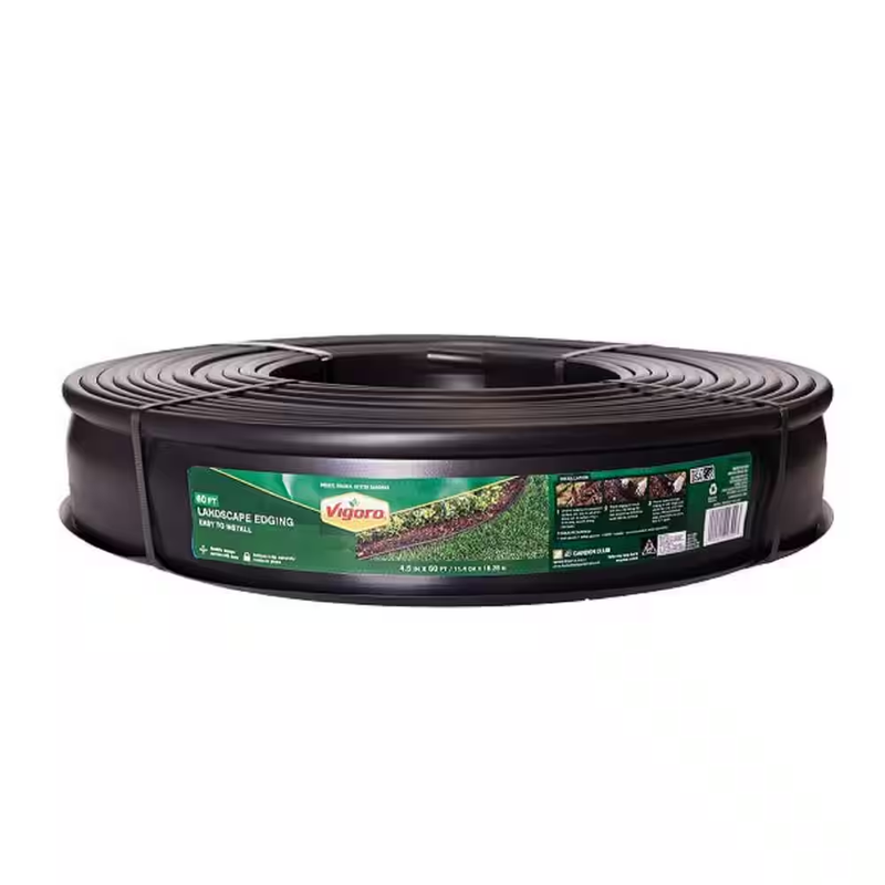 Landscape Edging 60 Ft Flexible Plastic Garden Border Lawn Edging Black