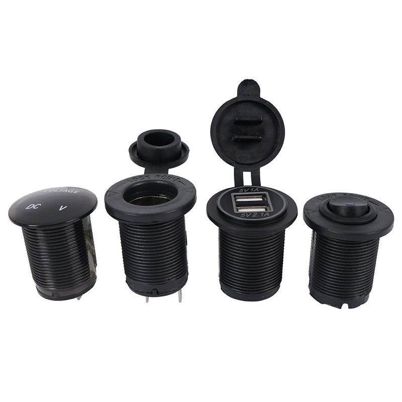 Car Cigarette Lighter Socket Switch Panel 2 USB Charger Adapter Voltmeter&middot;