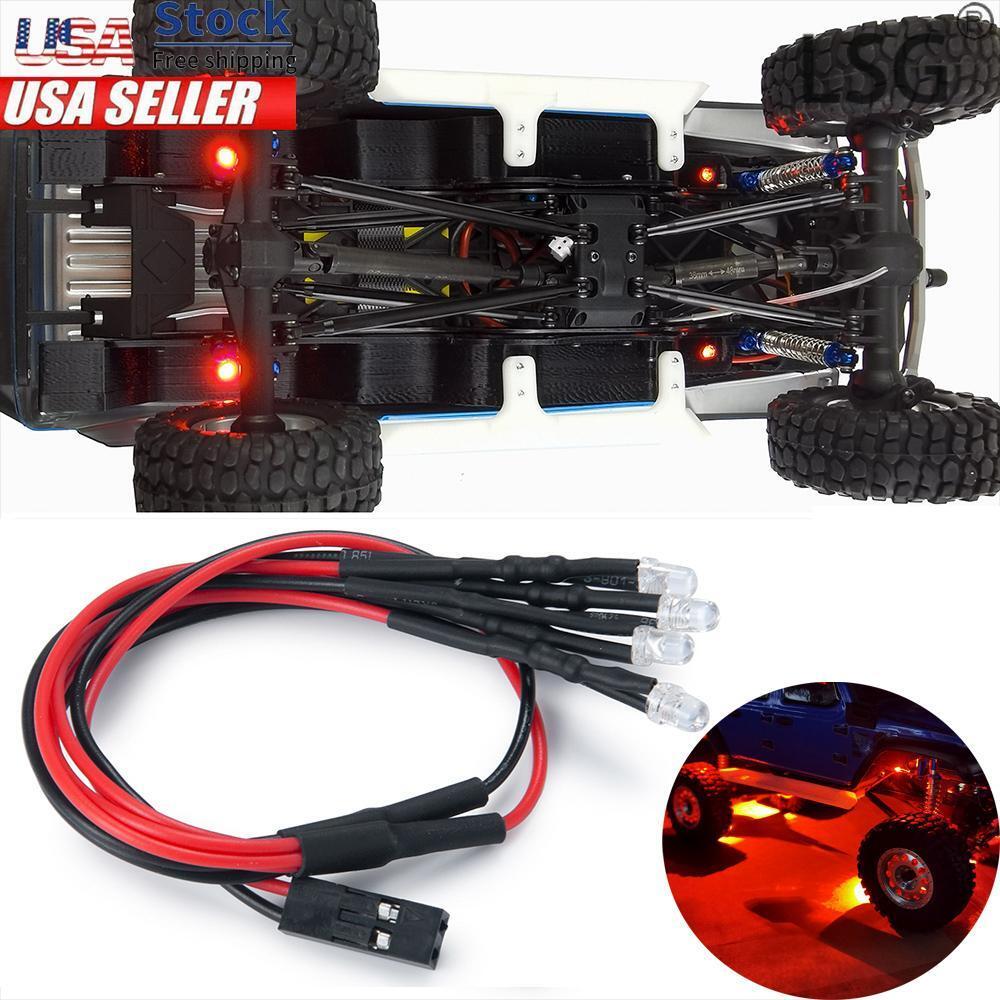 For RC SCX24 AXI00005 Under Car LED Lights Kits Chassis Underglow Underbody Red