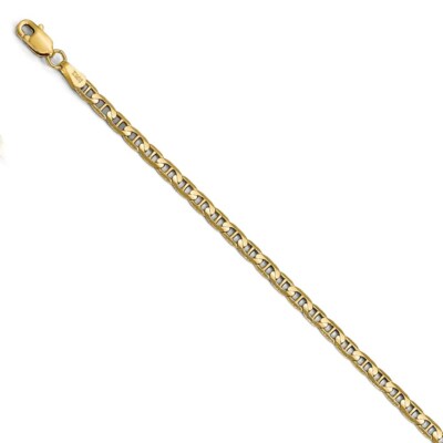 Pre-owned Superdealsforeverything Leslie's Real 14kt Yellow Gold 3mm Concave Anchor Chain; 8 Inch; Lobster Clasp