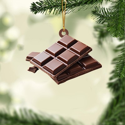 Personalized Chocolate Bar Christmas Ornament, Chocolate Lovers Ornament Gift