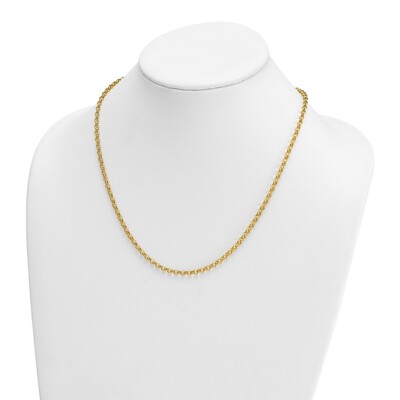Pre-owned Diamond2deal 18k Yellow Gold 3.3mm Solid Rolo 20" Chain Necklace 11.85gram