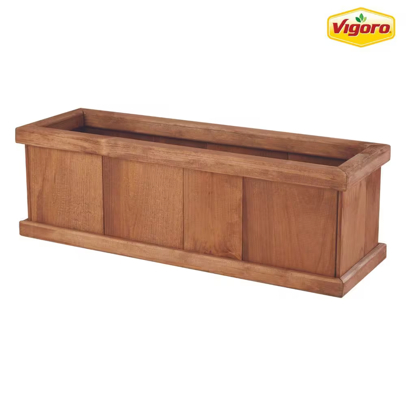 Wood Planter Box 28in Outdoor Garden Planter Pot Raised Bed Deck Patio Porch