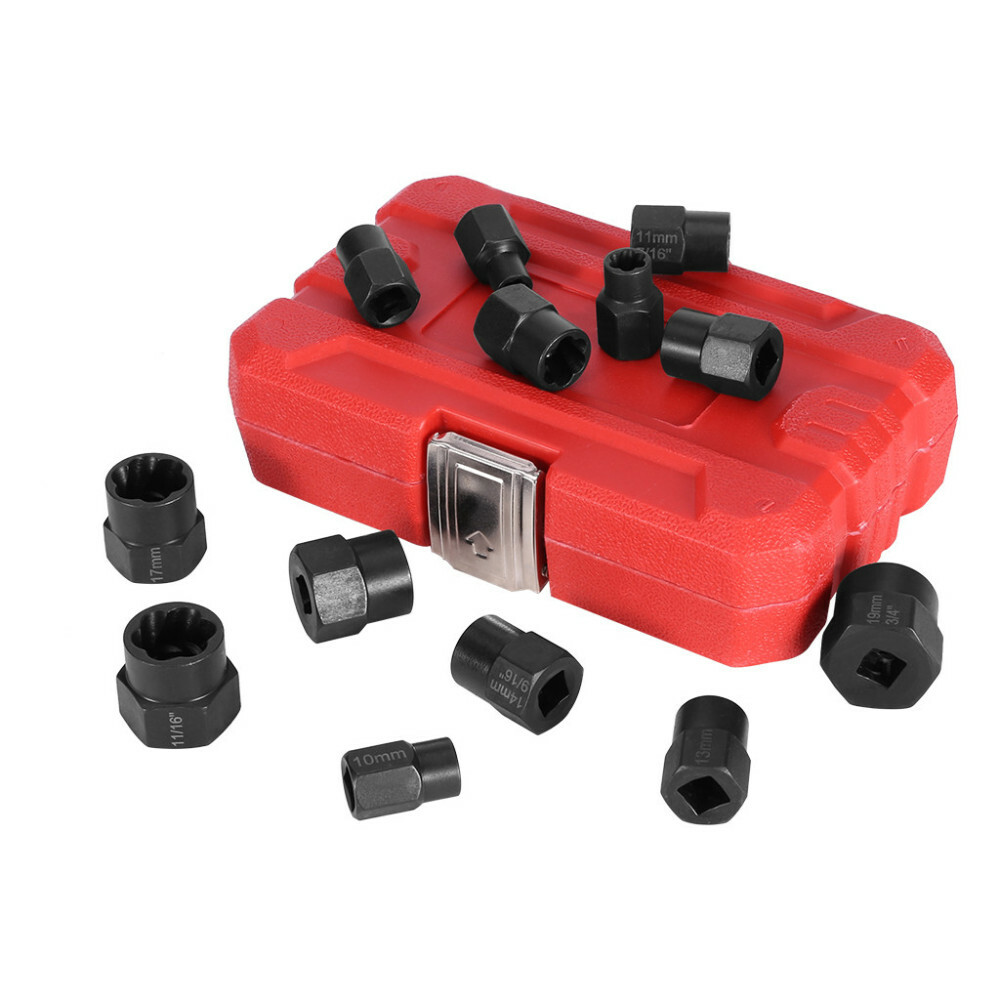 13pcs Damaged Lug Nut Remover Twist Socket Set Extractor Tool 819mm