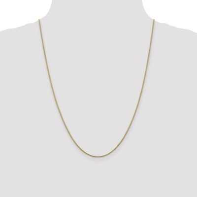 Pre-owned Superdealsforeverything Real 14kt Yellow Gold 1mm Round Snake Chain; 24 Inch; Lobster Clasp