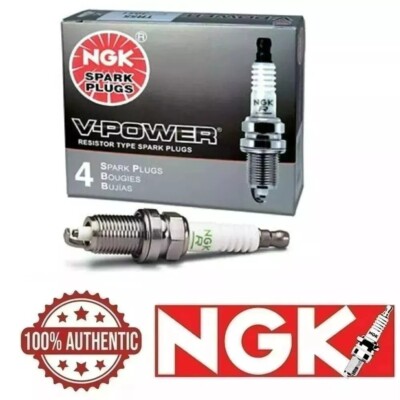 NGK ''V-POWER'' Spark Plugs (Set of 4) 1992-2001 for Honda Prelude 2.2L 2.3L