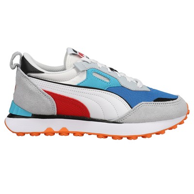 Молодежные кроссовки Puma Rider Fv Future Vintage на шнуровке для мальчиков, синие, серые, повседневная обувь