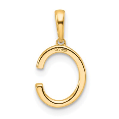 Pre-owned Diamond2deal 14k Yellow Gold Diamond Letter C Initial Pendant Gift For Women