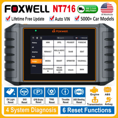 Foxwell Full System Diagnostic Car OBD2 Code Reader TPMS ABS Oil SRS SAS Scanner