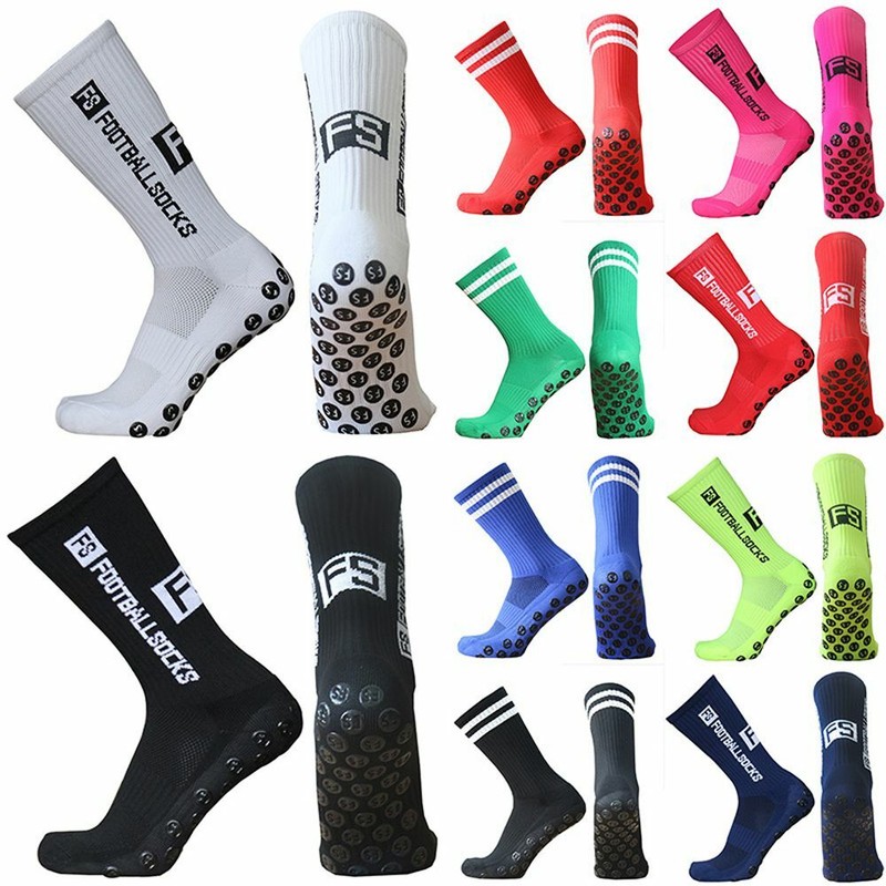 Round Silicone Suction Cup Grip Anti Slip Soccer Socks Sports Men