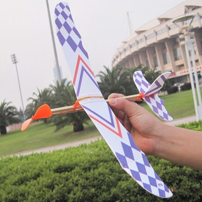 1PC Rubber Band Elastic Powered Glider Flying Plane Airplane Model DIY Kids Toy