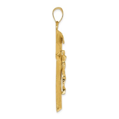 Pre-owned Skyjewelers Real 14kt Yellow Gold Crucifix Charm