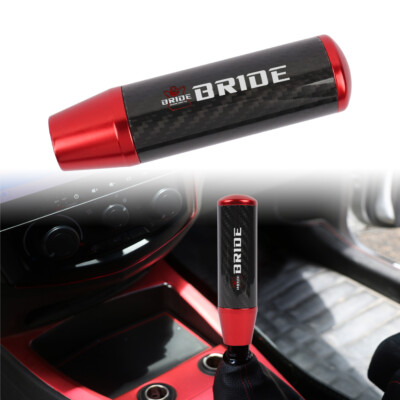 V4 Universal BRIDE 13CM Red Carbon Fiber Manual Gear Stick Shift Knob Shifter