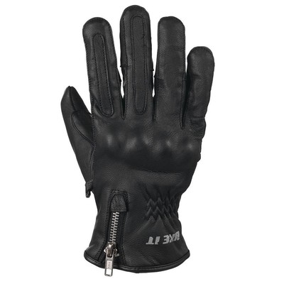 BikeIt AMP Leather Motorcycle Gloves Mens Retro Style Motorbike Biker Glove