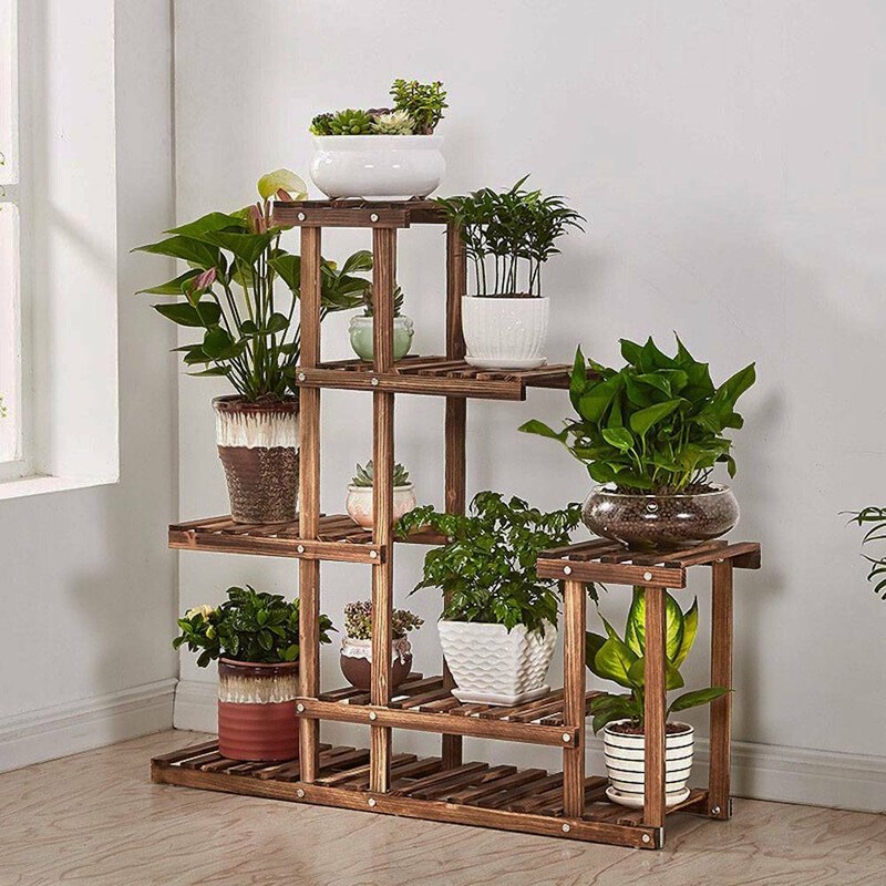 Holz Pflanzentreppe Blumentreppe Blumenbank Pflanzregal Ständer Balkon Regal NEU