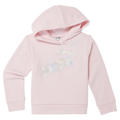 Puma Graphic Logo Pullover Hoodie Youth Girls Pink Повседневная верхняя одежда 858656-02