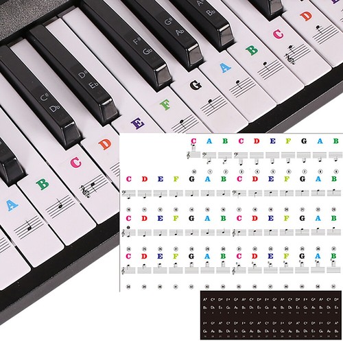 Piano Stickers Keyboard Music Note Chart Removable Decal 49, 54, 61or