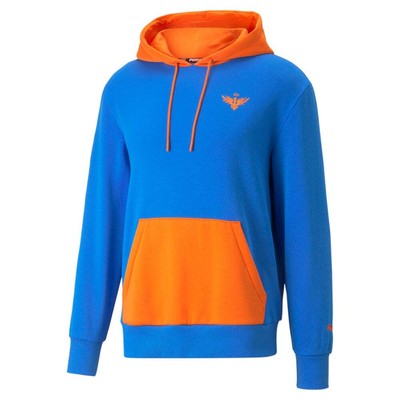 

Puma Melo Colorblock Pullover Hoodie Мужская синяя повседневная верхняя одежда 53800101, Синий
