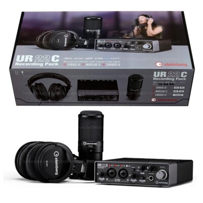 Steinberg UR22C RP RECORDING PACK w/Headphones and Condenser Microphone Mic