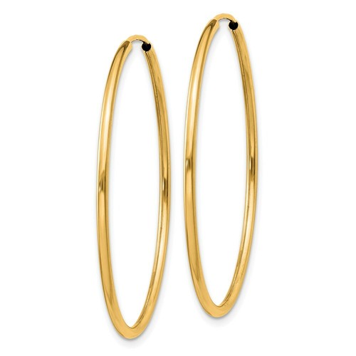 Pre-owned Pricerock 14k 1.5mm Polished Round Endless Hoop Earrings In Gold