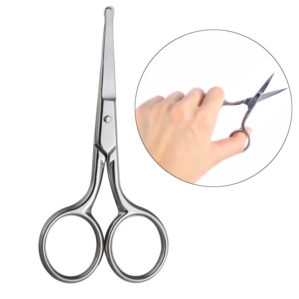 Mini Mustache Eyebrow Nose Ear Hair Remover Scissors Trimmer