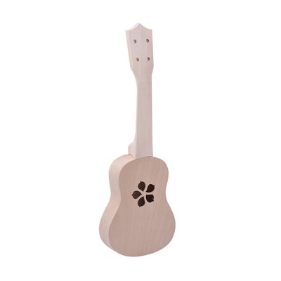 21 Inches Unfinished DIY Ukulele Ukelele Uke Kit Basswood Body & Neck M2Y4
