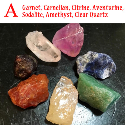 7 Chakra Raw Crystals Set - Natural Healing Crystals Collection Rough Gemstones
