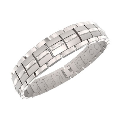 ProExl Best Mens Magnetic Titanium Bracelet Silver with Adjuster and Gift Box