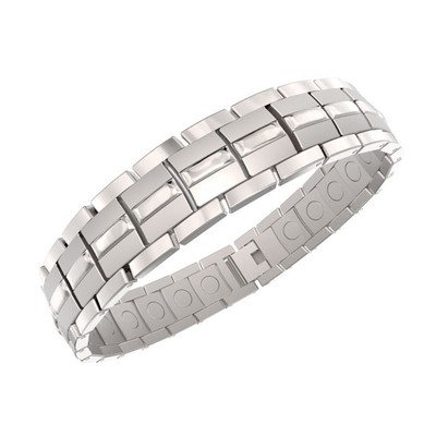 ProExl Best Mens Magnetic Titanium Bracelet Silver with Adjuster and Gift (Best Mens Jewelry Box)