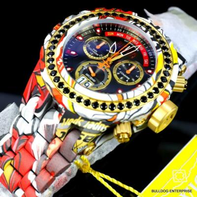 Pre-owned Invicta Reserve Subaqua Specialty 4.14 Ctw Black Spinel Swiss Graffiti Watch