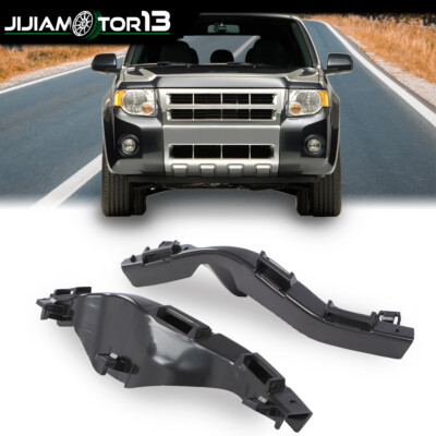 Fit For 2008-2012 Ford Escape Mercury Pair Front Bumper Brackets Plastic Black 