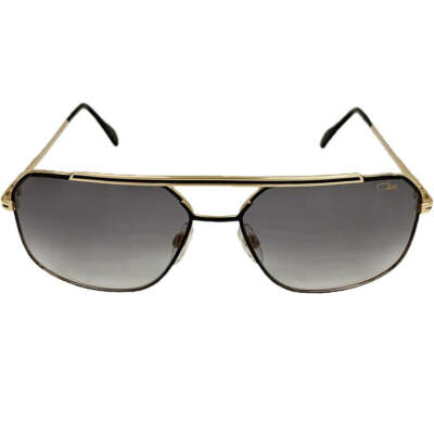Pre-owned Cazal Sunglasses  9081 001 62 16 140 Black Gold Grey Gradient Lens 100% Authentic