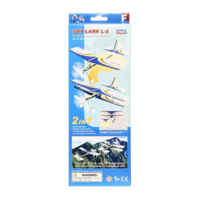 Sky Lark L9 Rubber Band Powered Plane Kit Easy Assemble Monoplane or Biplane