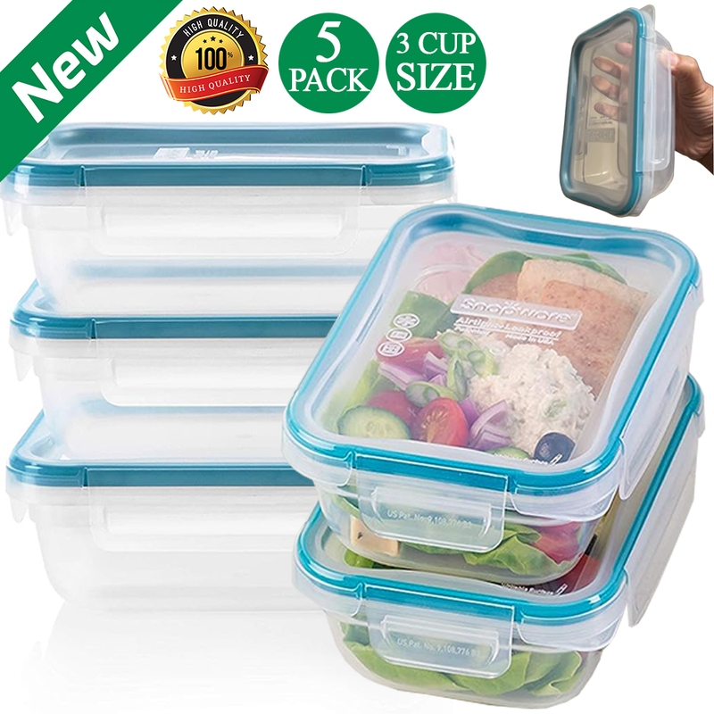 S Set With Lids Microwave Safe Bpa-free 5 Pc