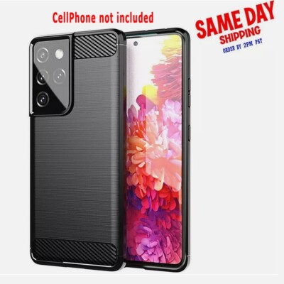 Waterproof Carbon Fiber Soft SlimTPU Case for Samsung Galaxy S21 Ultra SM-G998U1