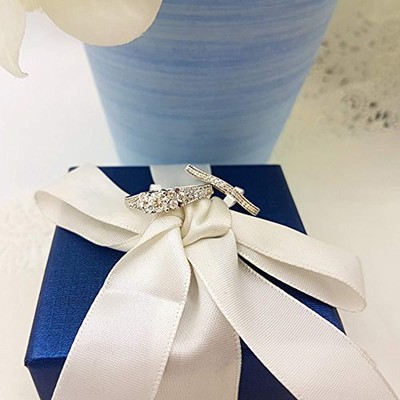 Dazzlingrock Collection 1.00 Carat (ctw) 14K White Gold Round Diamond Ladies Set
