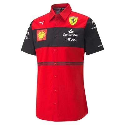 

Puma Sf Collared Short Sleeve Button Up Shirt Mens Red Casual Tops 76328601, Красный, Puma Sf Collared Short Sleeve Button Up Shirt