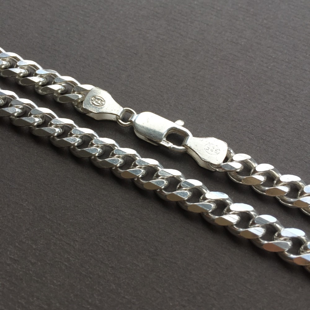 Pre-owned Handmade 7mm Mens Curb Cuban Link Chain Necklace Pendant 925 Sterling Silver 56gr 28 Inch
