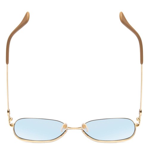 Pre-owned Gucci Gg1089sa-004 Womens Oversized Designer Sunglasses In Gold & Tan/blue 61 Mm In Multicolor