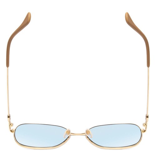 Pre-owned Gucci Gg1089sa-004 Womens Oversized Designer Sunglasses In Gold & Tan/blue 61 Mm In Multicolor