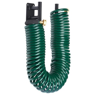Garden Coiled Hose Retractable Corrosive Expandable Flexible Fitting Nozzle Rack
